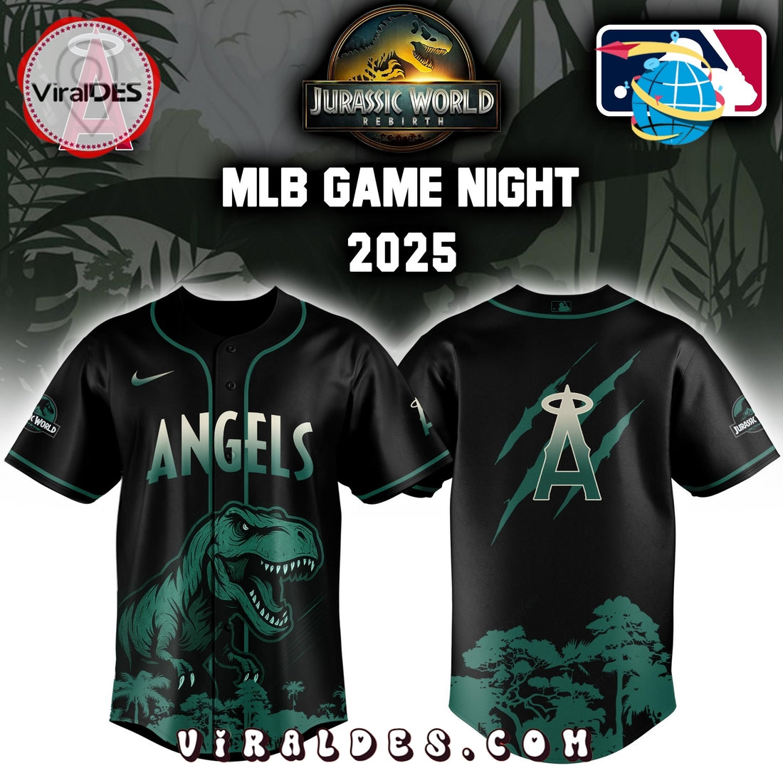 Los Angeles Angels x Jurassic World Baseball Jersey