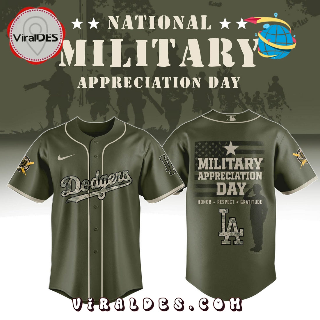Los Angeles Dodgers MLB Military Appreciation Day Baseball Jersey