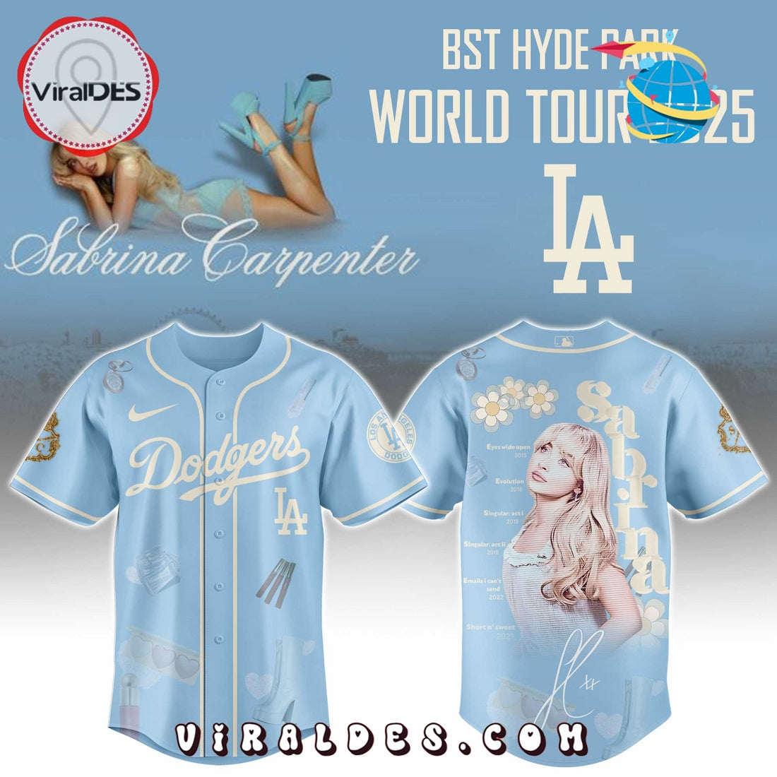 Los Angeles Dodgers MLB x Sabrina Carpenter Baseball Jersey