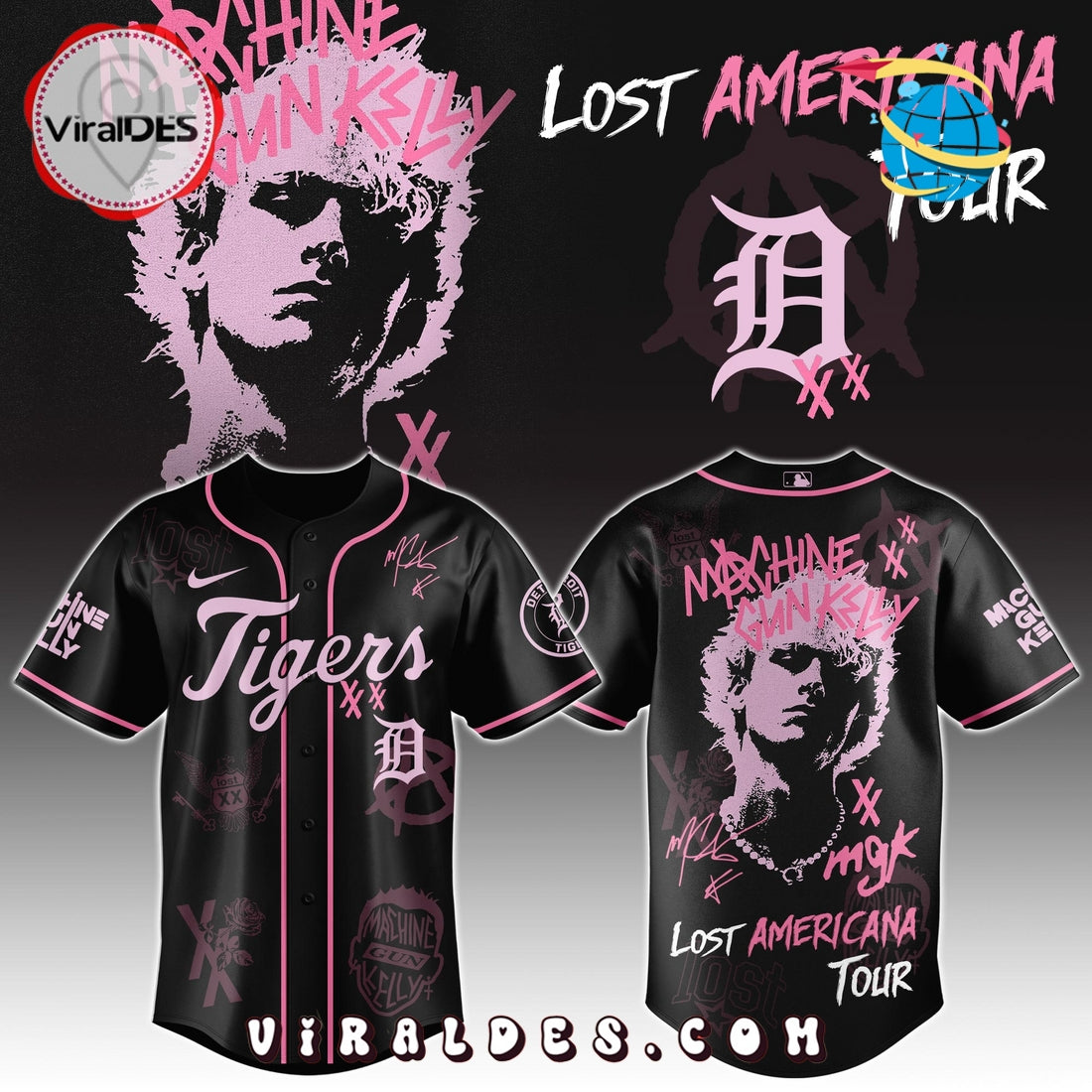 MGK x Detroit Tigers Men's Baseball Jersey - Limited
