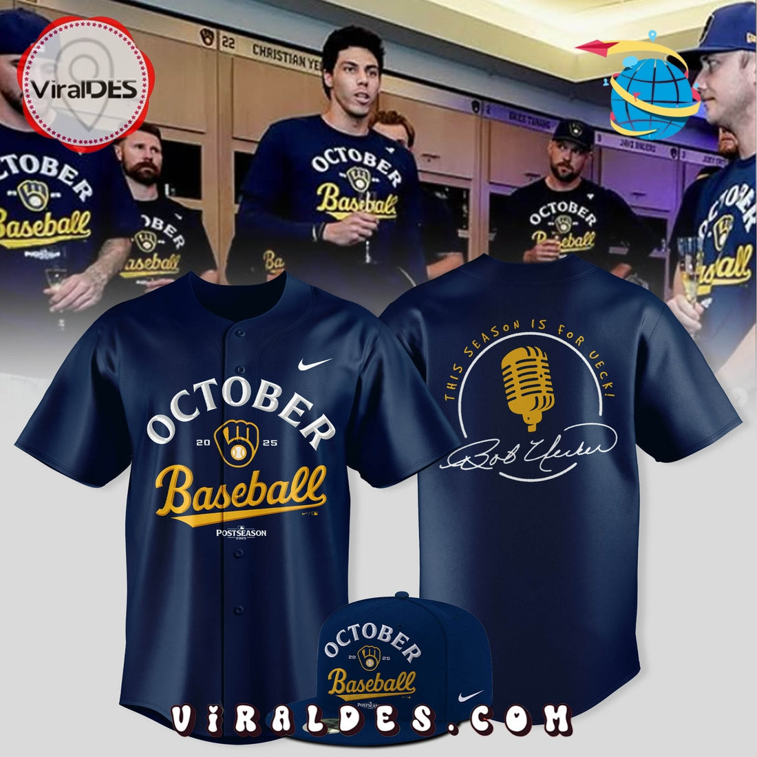 Milwaukee Brewers October Ready Baseball Jersey