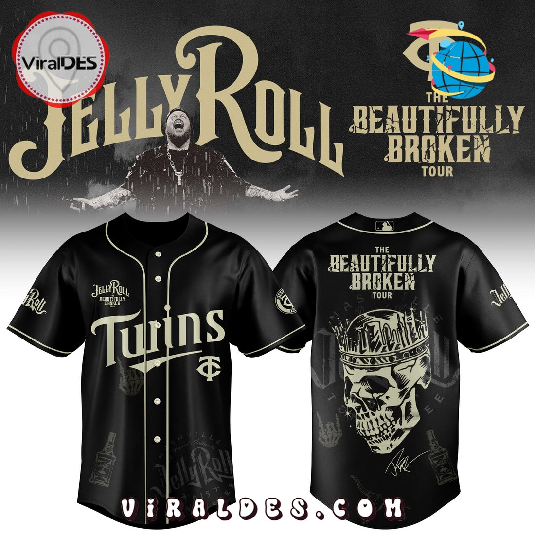 Minnesota Twins x Jelly Roll Tour Baseball Jersey