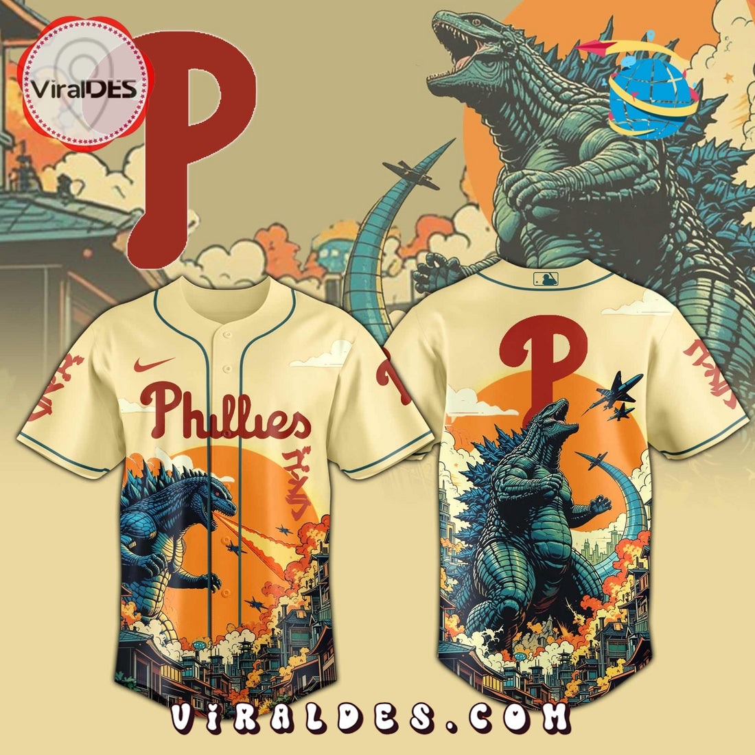 Philadelphia Phillies Godzilla Limited Edition Jersey