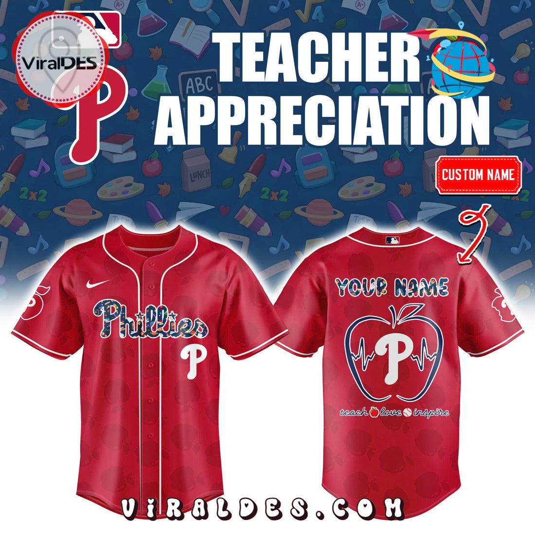 Philadelphia Phillies Custom Name Nurses Night Baseball Jersey