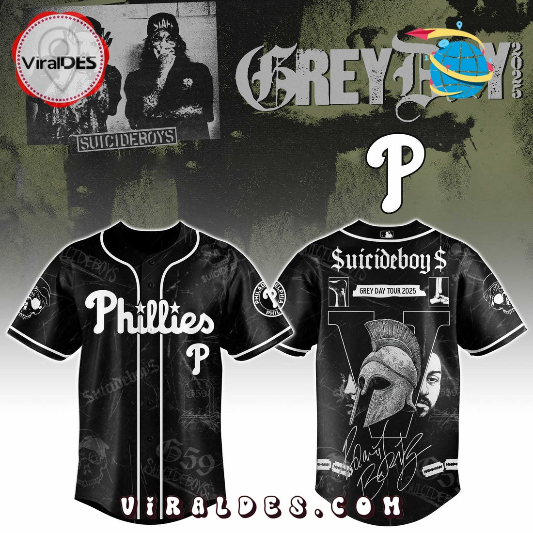 Philadelphia Phillies MLB x Suicideboys G59 Baseball Jersey