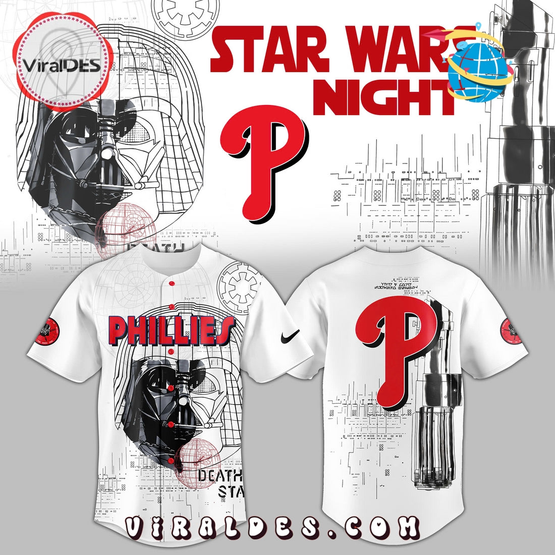 Philadelphia Phillies x Death Wars Night Baseball Jersey
