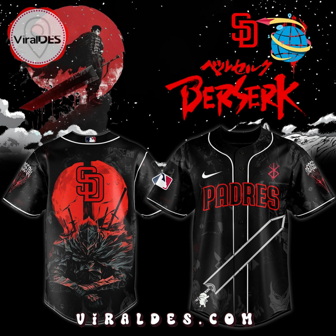 San Diego Padres x Berserk Limited Edition Baseball Jersey