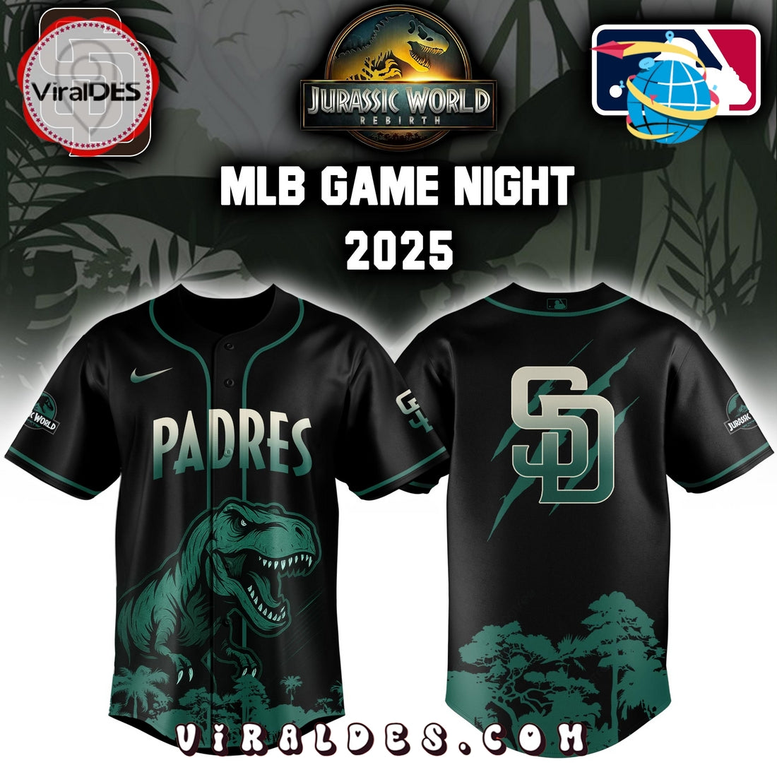 San Diego Padres x Jurassic World Baseball Jersey