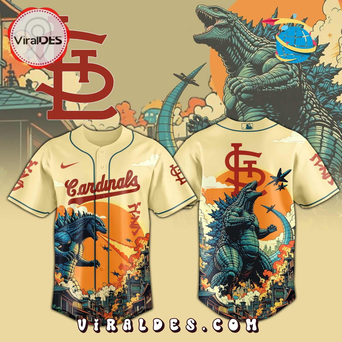 St. Louis Cardinals Godzilla Limited Edition Jersey