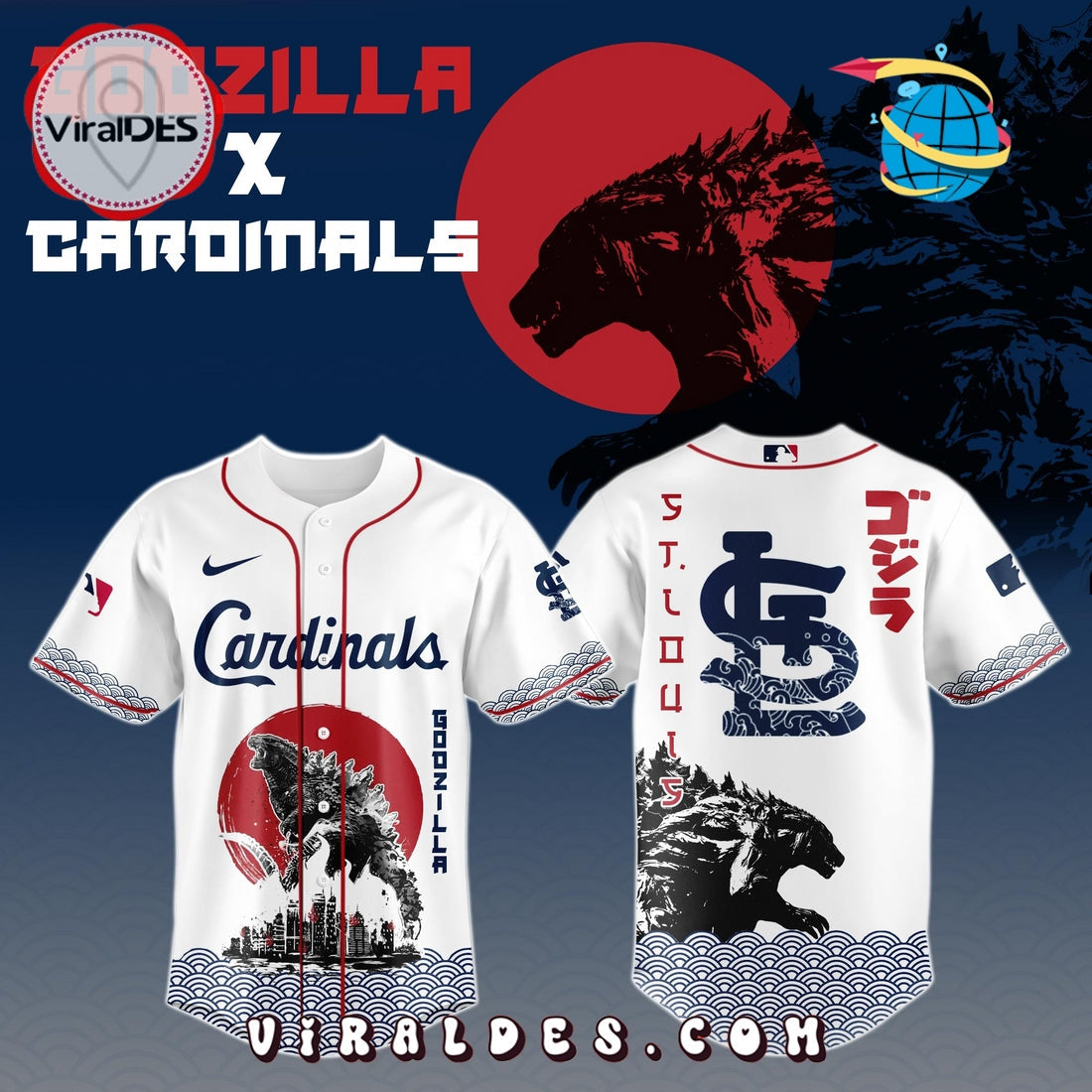 St. Louis Cardinals MLB x Godzilla Baseball Jersey