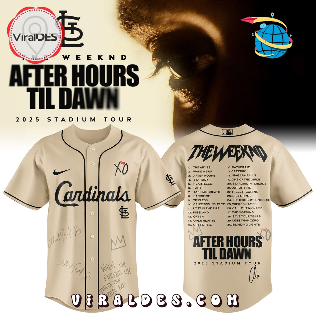 St. Louis Cardinals x The Weeknd After Hours Til Dawn Baseball Jersey