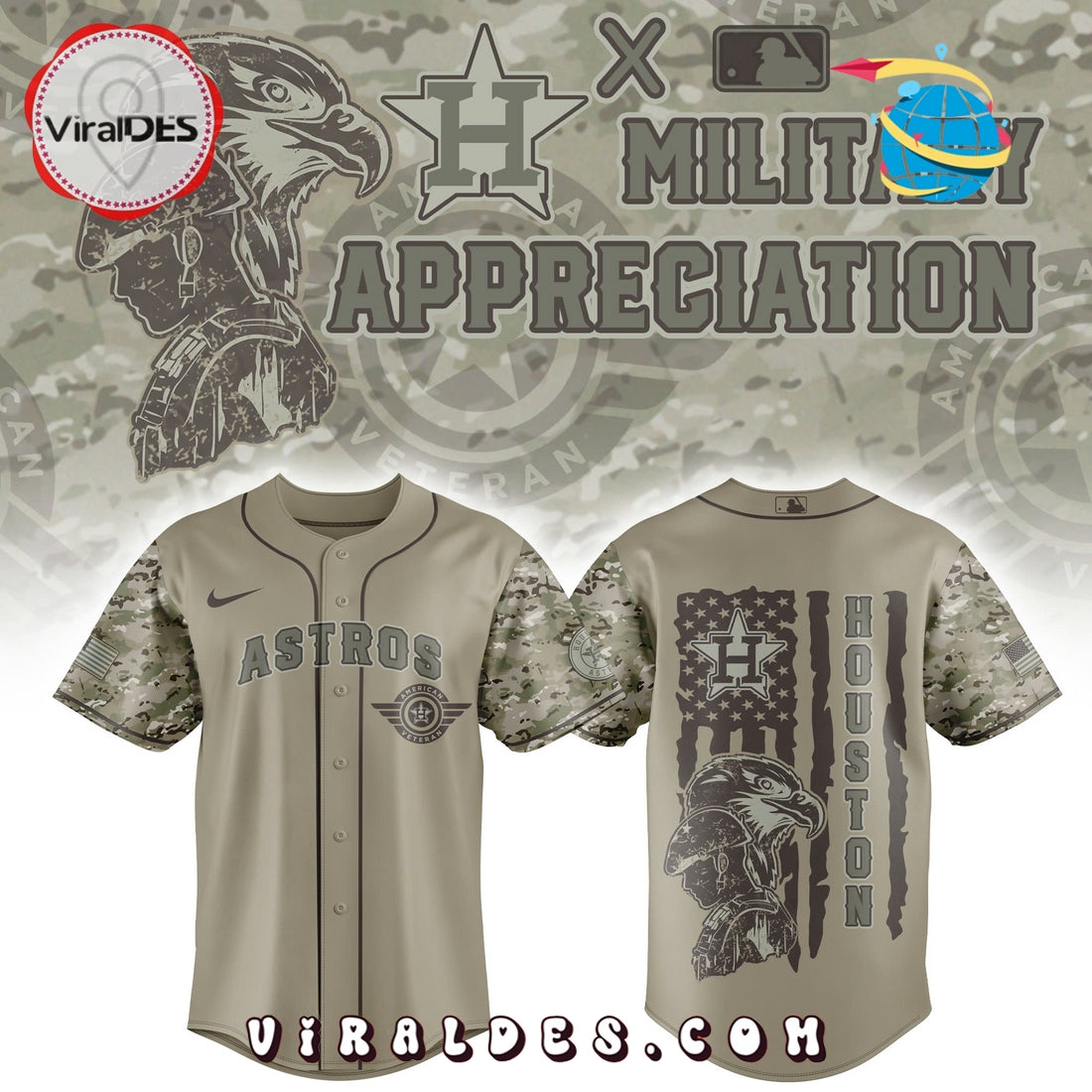 Veteran U.S x Houston Astros Baseball Jersey